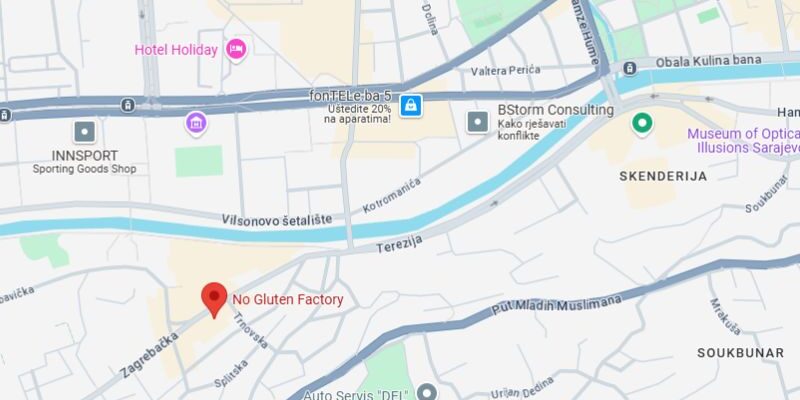lokacija radnje no gluten factory u sarajevu na google mapi